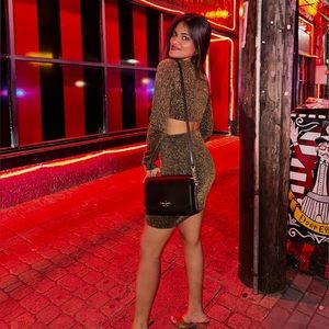 Forever 21 glitter party cut out dress